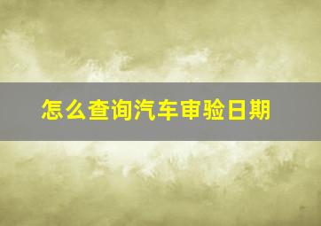 怎么查询汽车审验日期