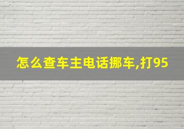 怎么查车主电话挪车,打95