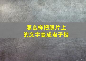 怎么样把照片上的文字变成电子档