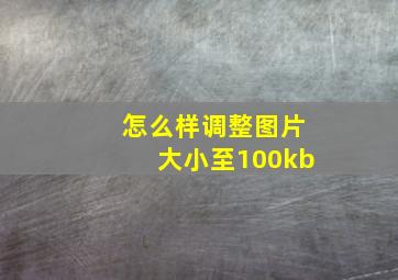 怎么样调整图片大小至100kb