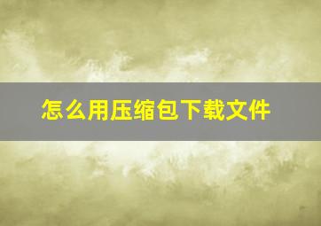 怎么用压缩包下载文件