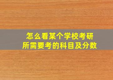 怎么看某个学校考研所需要考的科目及分数