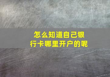 怎么知道自己银行卡哪里开户的呢