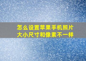 怎么设置苹果手机照片大小尺寸和像素不一样