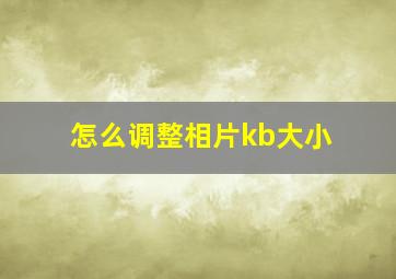 怎么调整相片kb大小