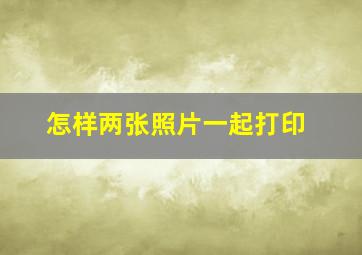 怎样两张照片一起打印