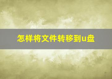 怎样将文件转移到u盘