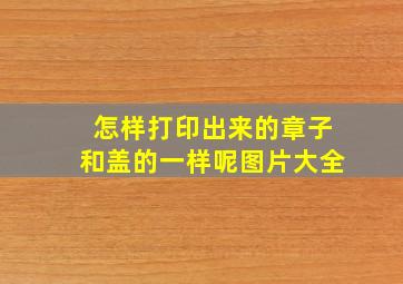 怎样打印出来的章子和盖的一样呢图片大全