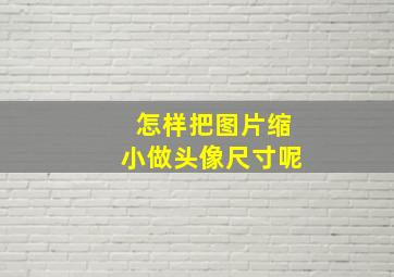 怎样把图片缩小做头像尺寸呢