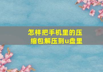 怎样把手机里的压缩包解压到u盘里