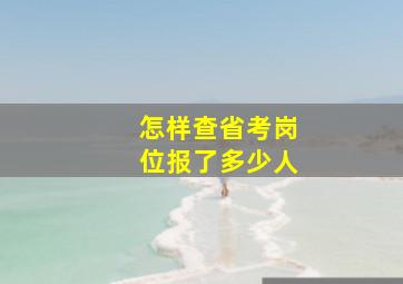 怎样查省考岗位报了多少人