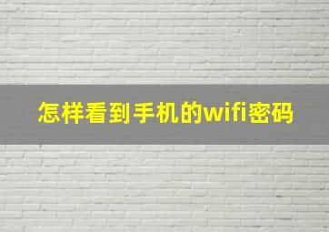 怎样看到手机的wifi密码