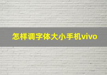 怎样调字体大小手机vivo