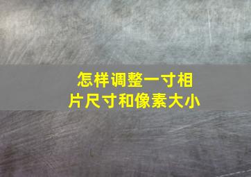 怎样调整一寸相片尺寸和像素大小