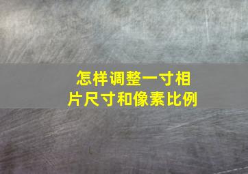 怎样调整一寸相片尺寸和像素比例