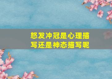 怒发冲冠是心理描写还是神态描写呢