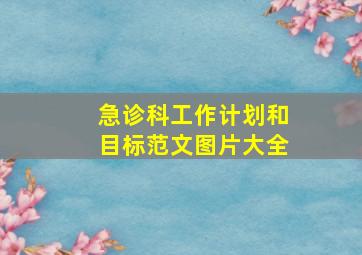 急诊科工作计划和目标范文图片大全