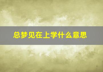 总梦见在上学什么意思