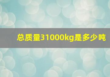 总质量31000kg是多少吨