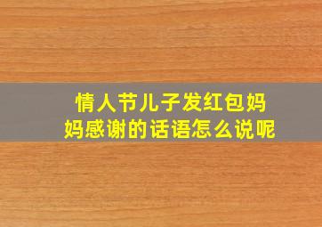 情人节儿子发红包妈妈感谢的话语怎么说呢