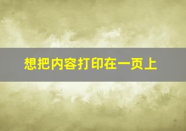 想把内容打印在一页上