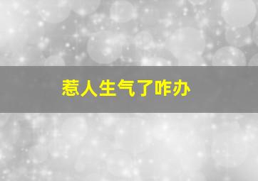 惹人生气了咋办