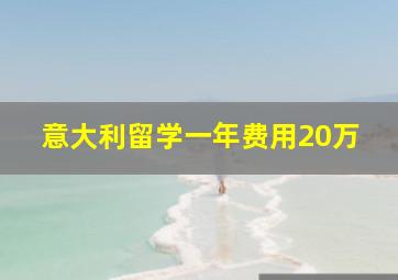 意大利留学一年费用20万