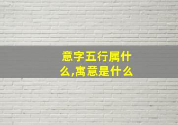 意字五行属什么,寓意是什么