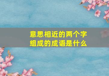 意思相近的两个字组成的成语是什么