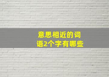 意思相近的词语2个字有哪些