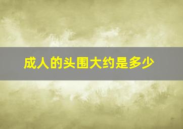 成人的头围大约是多少