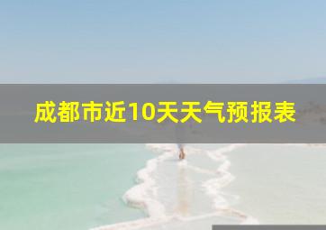 成都市近10天天气预报表