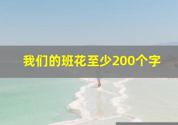 我们的班花至少200个字