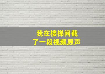 我在楼梯间截了一段视频原声