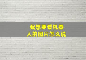 我想要看机器人的图片怎么说