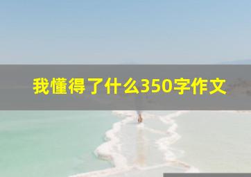 我懂得了什么350字作文