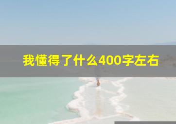 我懂得了什么400字左右