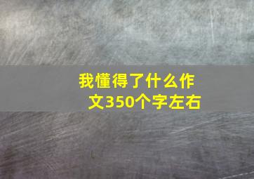 我懂得了什么作文350个字左右