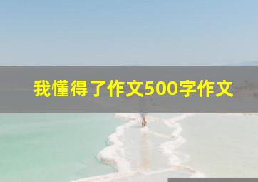 我懂得了作文500字作文