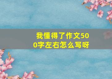 我懂得了作文500字左右怎么写呀