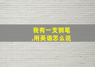 我有一支钢笔,用英语怎么说