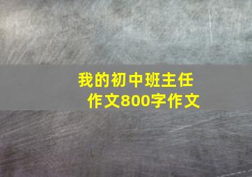 我的初中班主任作文800字作文