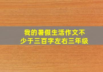 我的暑假生活作文不少于三百字左右三年级