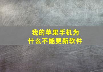 我的苹果手机为什么不能更新软件