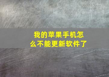 我的苹果手机怎么不能更新软件了