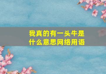 我真的有一头牛是什么意思网络用语