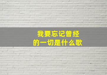 我要忘记曾经的一切是什么歌