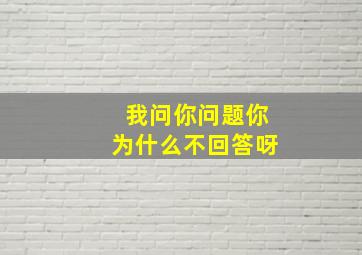 我问你问题你为什么不回答呀