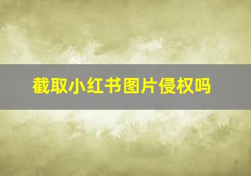 截取小红书图片侵权吗