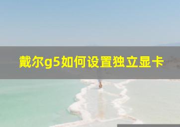 戴尔g5如何设置独立显卡